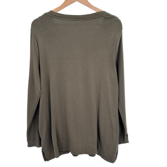 Chicos the ultimate tee seamed tunic top with pockets in olive size large - Picture 2 of 6